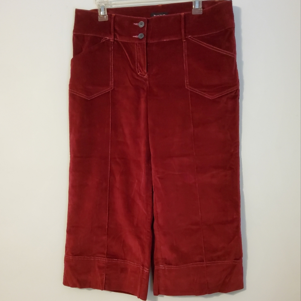 Bebe Burgundy Wine Wide Leg Corduroy Pants Size 10